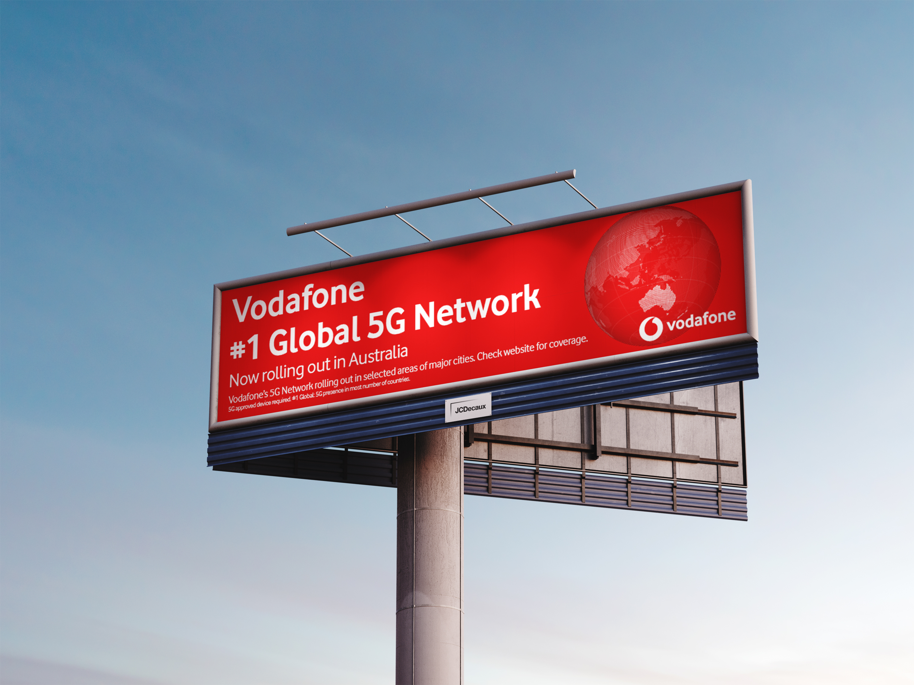 Vodafone #1 Global 5G Network billboard